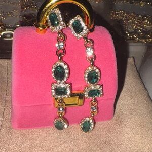 Gold Gemstone Accent Earrings